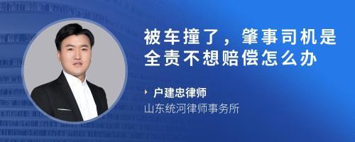 我是工厂门口被车撞伤,交通事故司机全责,理培很少,请问我现在怎么办?